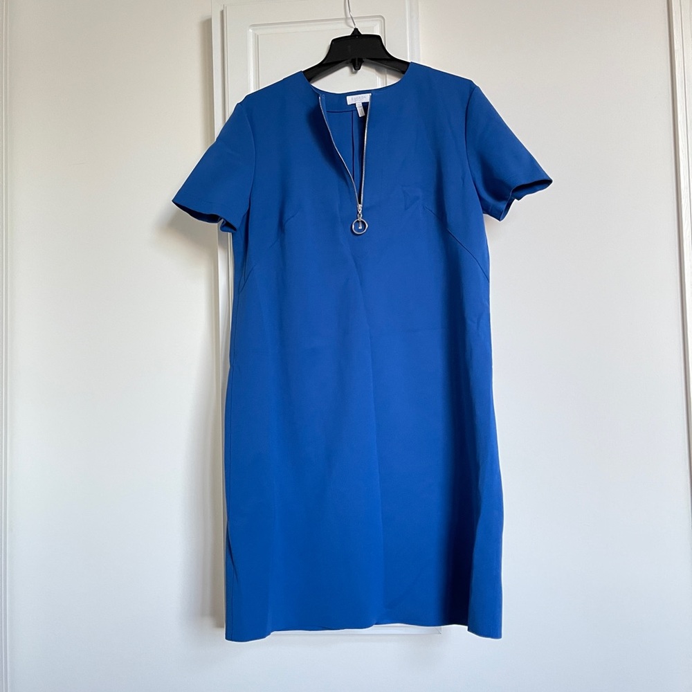 Escada Dekoten Blue Scuba Half Zip Dress